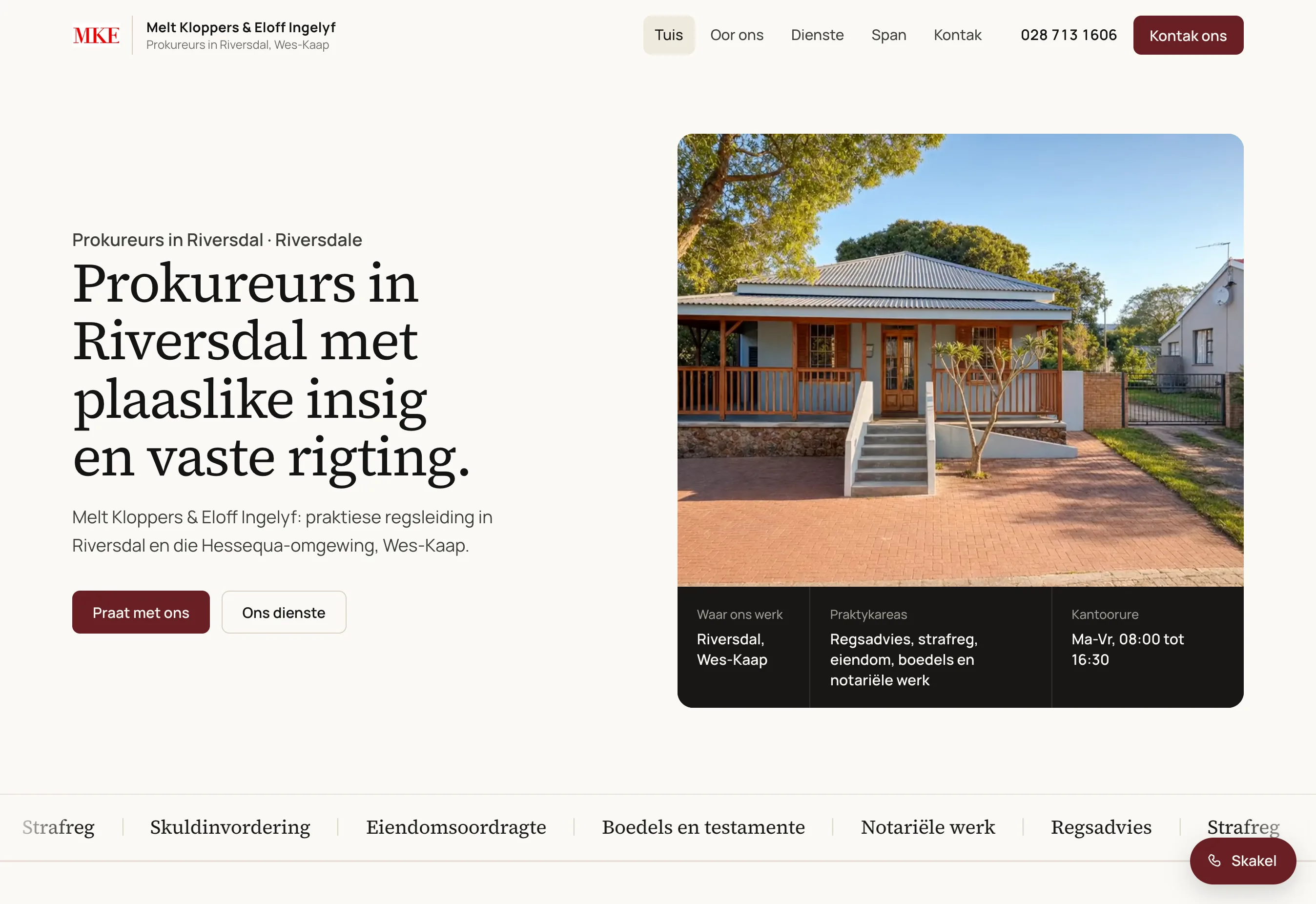 Eloff Prokureurs website, designed and built by Watermelon Web